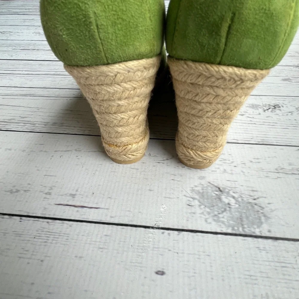 Franco Sarto Suede Leather Espadrille Wedge Pumps Shoes Womens 5.5 M Chic Boho